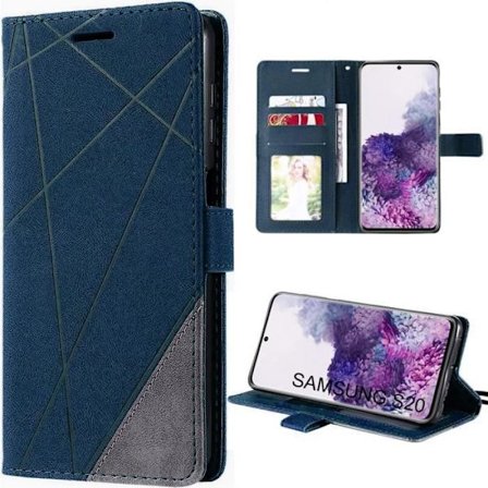 Fodral till Samsung Galaxy S20 Protective Leather Effect Marinblå