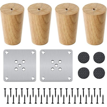 Xqday 4 stk. Treben 8cm Massivt Tre Kjegleformet Sofa Ben Erstatning Gave