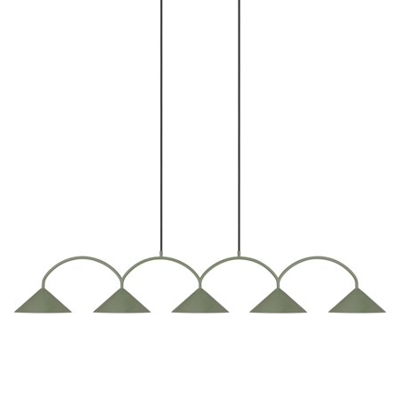 Globen lighting Pendel Curve 5 lampe, grøn | KitchenOne