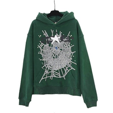 Sp5der Hip-hop 3D-painettu collegepaita miehille ja naisille, yksivärinen huppari, rento setti