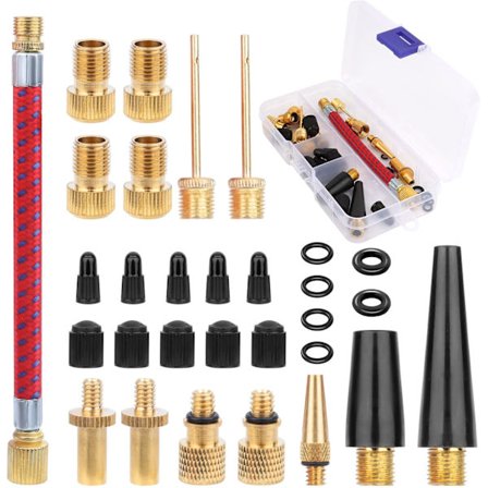 30 stk sykkelpumpe dyser, Presta ventil dyse, sykkelventiladaptersett, pumpedyse, med oppbevaringsboks, for sykkelpumpe (FQ)