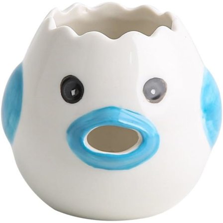 Eggeplommeutskiller, keramisk eggeplommeutskiller, eggehvite eggeplommeutskiller, eggefjerner, bærbare kjøkkenredskaper for baking blå