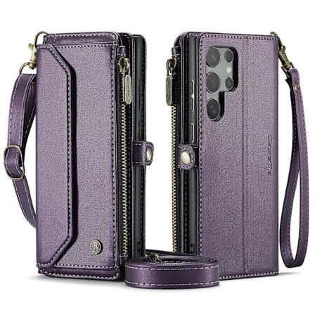 Olkaimetallinen Lompakko Kotelo Samsung Galaxy Z Fold 6:lle, RFID-Suojauksella, Magneettisella Käännettävällä Vetoketjulla Korttipidikkeellä 