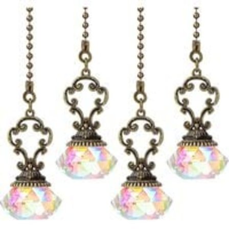 4 stk. kunstig krystall takvifte trekkjeder forlengelse trekkjede med kontakt for lys takvifte skrivebordslampe