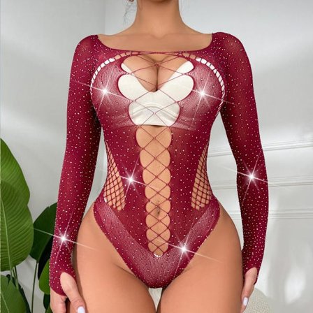 Dame Undertøy Set Sexy Thong WINE RED