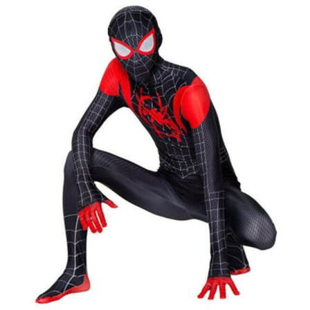 Spider Man Into the Superhero Kids Miles Morales Cosplay Vuxen H -i