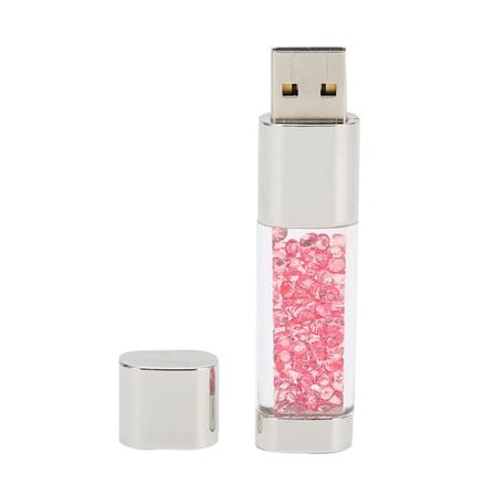 Unikt bærbart USB 2.0 U-drev med høj hastighed til datalagring og -overførsel - Roserød diamant 64 GB