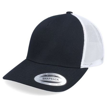 Yupoong - Svart Keps - Retro 2-Tone Black/White A-Frame Trucker @ Hatstore