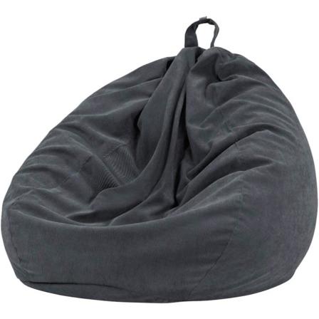 Bønnepose stoltrekk (uten fyll) for barn og voksne, bønnepose oppbevaring vaskbar myk premium fløyel leker bønnepose trekk Dark gray 90*110CM