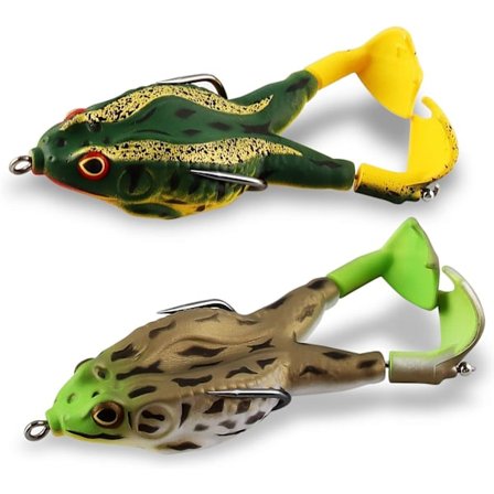 2 stk fiskefrosk, fiskeagn, 9cm dobbel froskepropeller