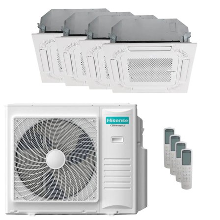 Condizionatore Hisense Cassetta ACT quadri split 9000+12000+12000+18000 BTU inverter A++ unità esterna 10 kW