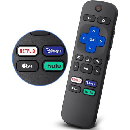 Fjernkontroll for Roku-TV, kompatibel med TCL Roku/Hisense Roku/Onn Roku/Sharp Roku Series Smart-TVer (ikke for Roku Stick og Box)