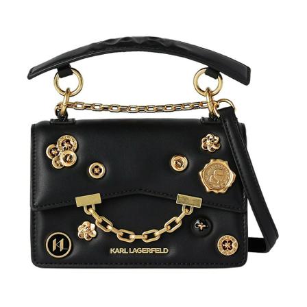 Karl Lagerfeld, Seven Pins Mini Shoulder Bag Czarny, Kobieta, Rozmiar: ONE Size