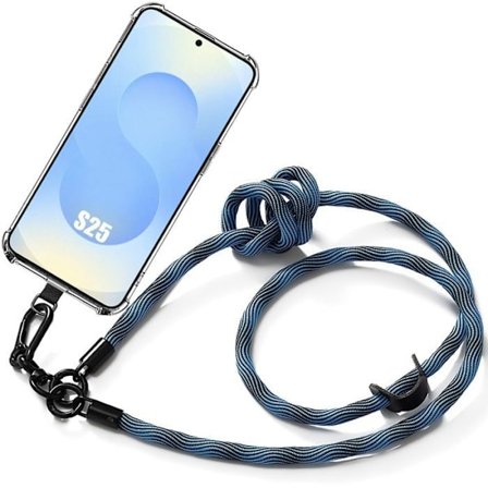 Coque för Samsung Galaxy S25 - Skydd med Avtagbart Snöre Blå - BOOLING