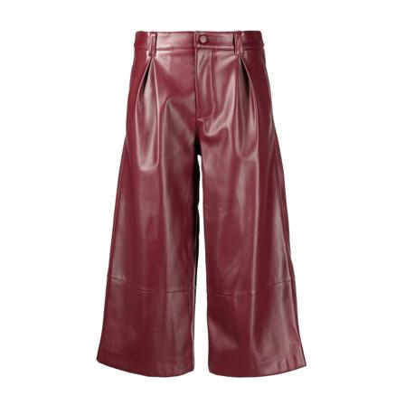 Twinset Ecoleather Cropped Pants , Rood , Dames , Maat: S