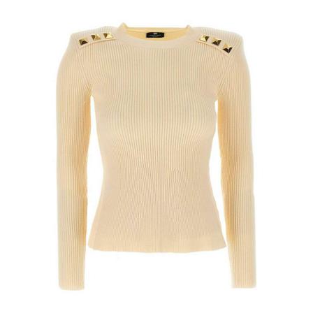 Elisabetta Franchi, Sweatshirts Biały, Kobieta, Rozmiar: S