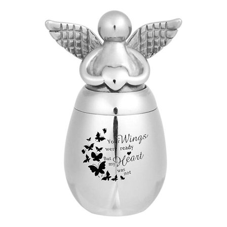 Rustfritt stål engelvinger hjerte små urner Dine vinger var klare minnesmerker kremasjonsaske urne Keepsake(Butterfly)