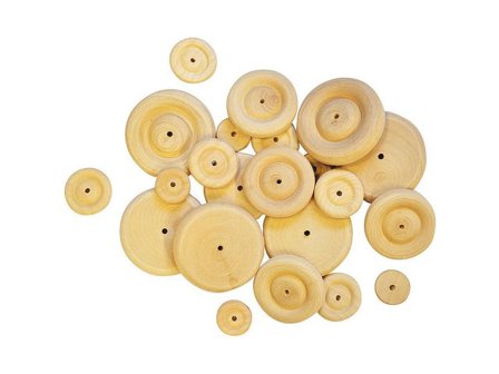 PLAYBOX Trähjul 34mm 50/fp - Lyreco - Skola och förskola - Hobbymaterial - Pyssel - Trä