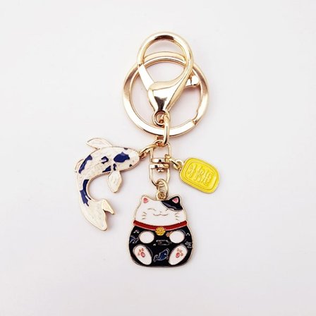e Nyckelring Lucky Cat Fish Nyckelring Kreativ Koi Cat Paw Keychai