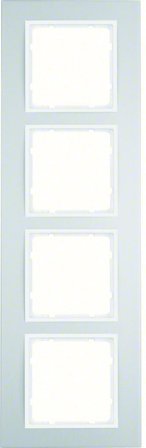 Hager 10143904 Dekkramme vertikal og horisontal montering Hvit, 4 rom, Strømbrytere & vegguttak