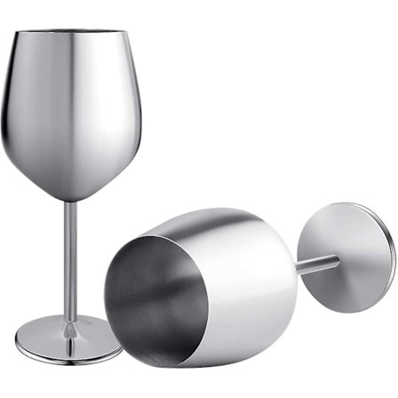Vinglas, 2 cocktailglas i rostfritt stål