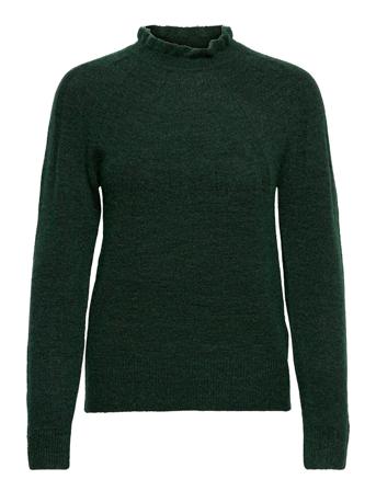 Vidua Crew Neck L/S Knit Top Green Vila