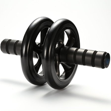 Hjul - Svart magehjul Rulle Mageøvelse med knematte Håndtak med behagelig skum, Ideell for fitness, magemuskler