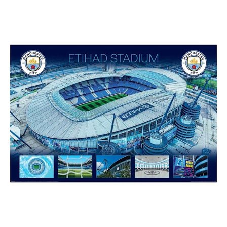 Manchester City FC Etihad Stadium Maxi Poster 91,5cm x 61cm Blå