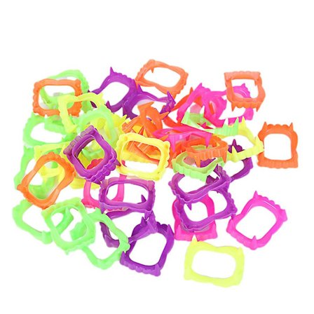 50 stk. Halloween-tenner for voksne, vampyrtenner, plastvampyrtenner, Halloween-plasttenner