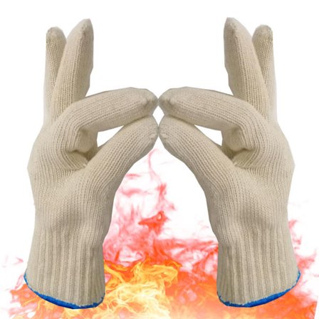 Varmeisolerende og skoldningssikre handsker, dobbeltlags ekstra store bomuld mikrobølgeovn-resistente højtemperatur 350-graders handsker, bagning