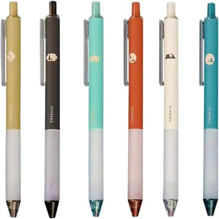 6st Black Ink Pens Quick Dry Ink Pen Bläck Gel Pennor