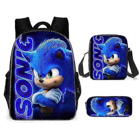 Sonic The Hedgehog Backpack Three-piece Set School Bag