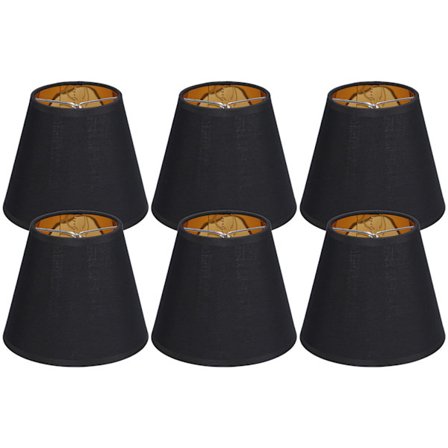 6-pakning utsøkte lampeskjermer i stoff dekorative for lysekrone, stearinlys, bordlampe