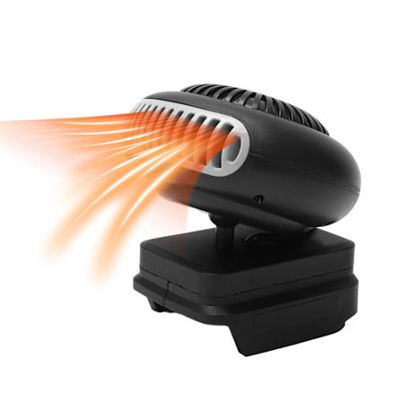 Ledningsfri batteridrevet varmelegeme med 2 temperaturindstillinger og 2 USB-porte.