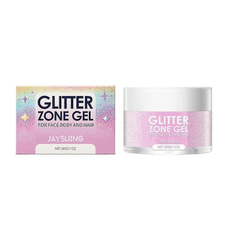 Jaysuing Glitter Gel Ball Party Carnival Tredimensionell Highlight Naturlig Glans Ansiktskroppsgel - Neon Röd 30G
