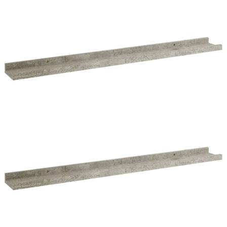 Vidaxl Vägghyllor 2 St Betonggrå 80x9x3 Cm Grå
