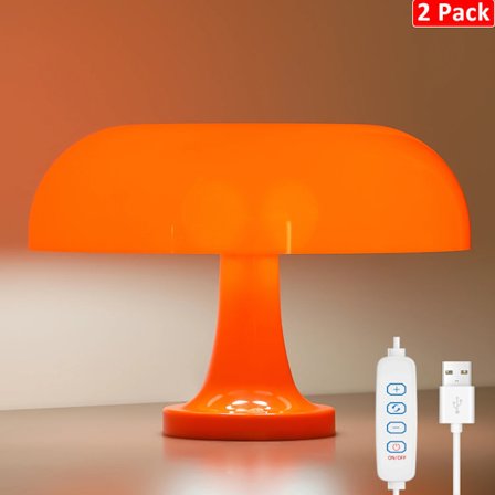 Klassisk Svampebordlampe Moderne Bauhaus Kunst Bordlampe Soveværelse Sengelampe Dansk Designer Orange Dekorativ Bordlampe