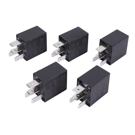 5 X 30A AMP 12V 4-Pin Bil Auto Relä Kit SPST För Fläkt Bränslepump Ljus Signalhorn