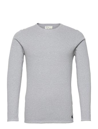 Zigzag Structured Crewneck Tom Tailor Grey