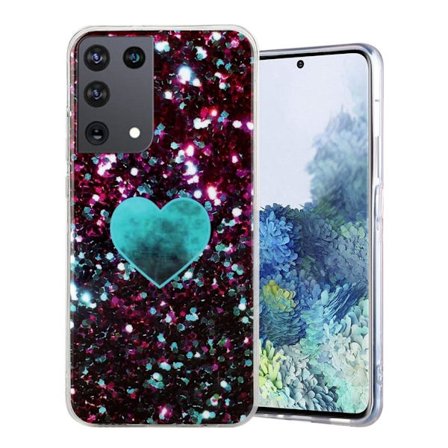 Marble design Samsung Galaxy S21 Ultra 5G kotelot - Sininen Sydän