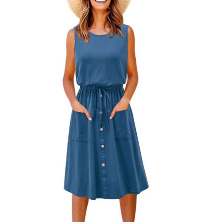 Dam Tunika Sundress Tank T Shirt Klänning