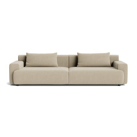Tramonto 3 personers sofa - Nordic Mørk Beige - 280x103x82cm - Komfortabel og stilfuld sofa, perfekt til 3 personer - Stof Sofa med PU Skum