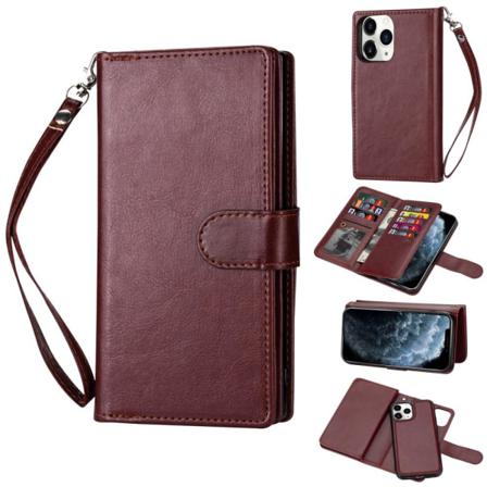 Iphone 12 Mini - 9-korts 2in1 Magnet/fodral - Brun Brown Brun