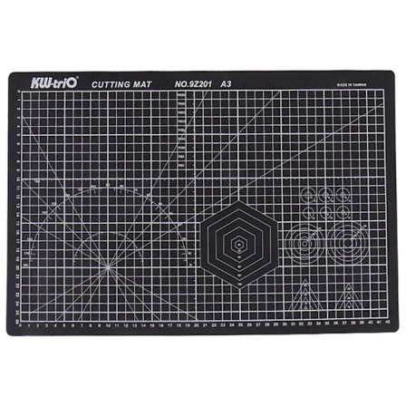 A3 PVC Skæremåtte Dobbeltsidet Selvhelbredende Skæremåtte Patchwork Udskæringsmåtte DIY Værktøjer Kontor Skæremåtter, Sort