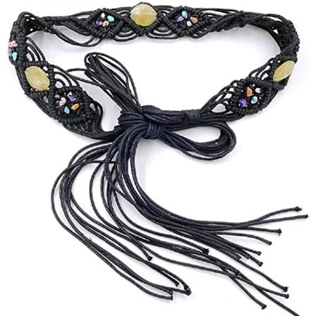 Kvinners bohemske stil tau flette midje belte, stil7