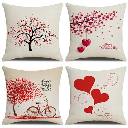 Alla hjärtans dag dekoration bröllopsfest dekoration örngott bröllop prydnader bil kuddfodral alla hjärtans dag present