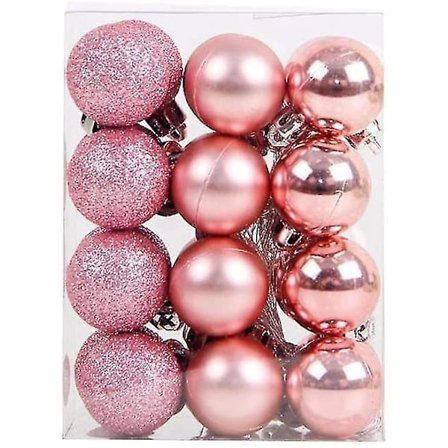 24 stk 3 cm Juleristre-kuler i ubruddbar plast