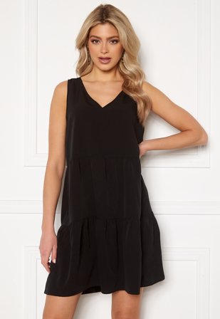 VERO MODA - Olivia SL Peplum Dress - Black - Kläder - - Bubbleroom