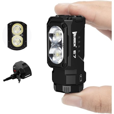 2025 Nyeste Modell E7 1800 Lumen Oppladbare Mini Lommelykter med Magnet - Supersterk 6 Moduser EDC Lommelykt, Type-C Oppladbar LED; I