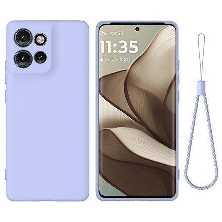 För Motorola Edge 50 Neo 5G Skal Flytande Silikon Anti-Repor Telefonskydd med Handrem [HK]